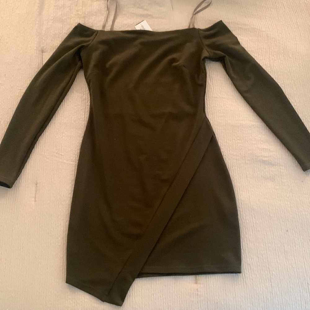 Windsor: Mini olive green dress